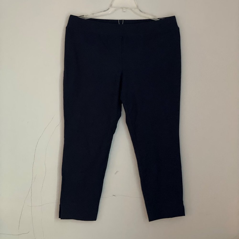 NWT Eileen Fisher Slim Cropped Pants - Dark Blue/Black